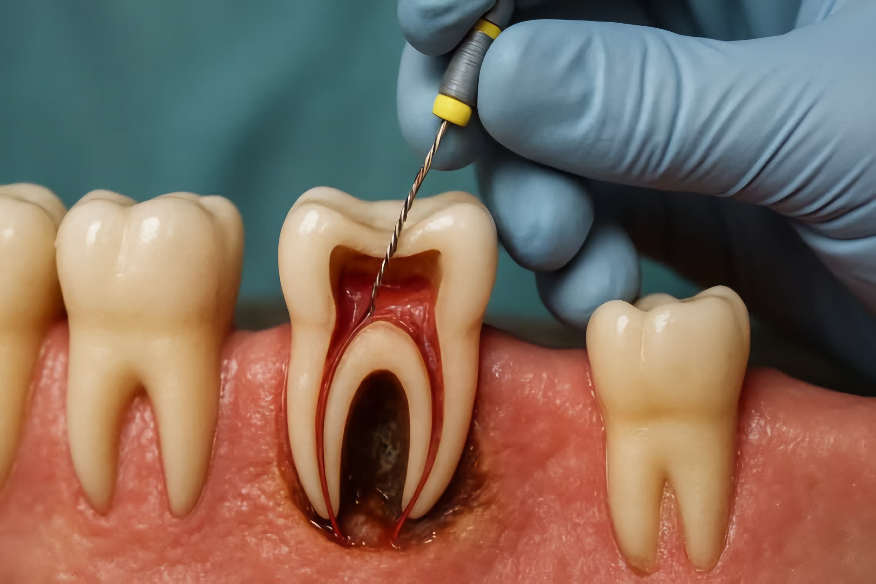 Dental X-ray showing the roots of a tooth